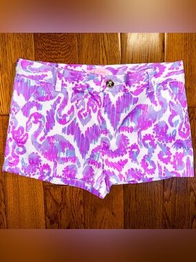 Lilly Pulitzer Little Girls Mini Callahan Short Purple White Pink Shorts